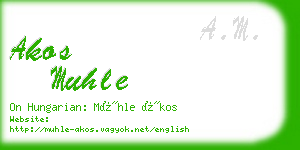 akos muhle business card